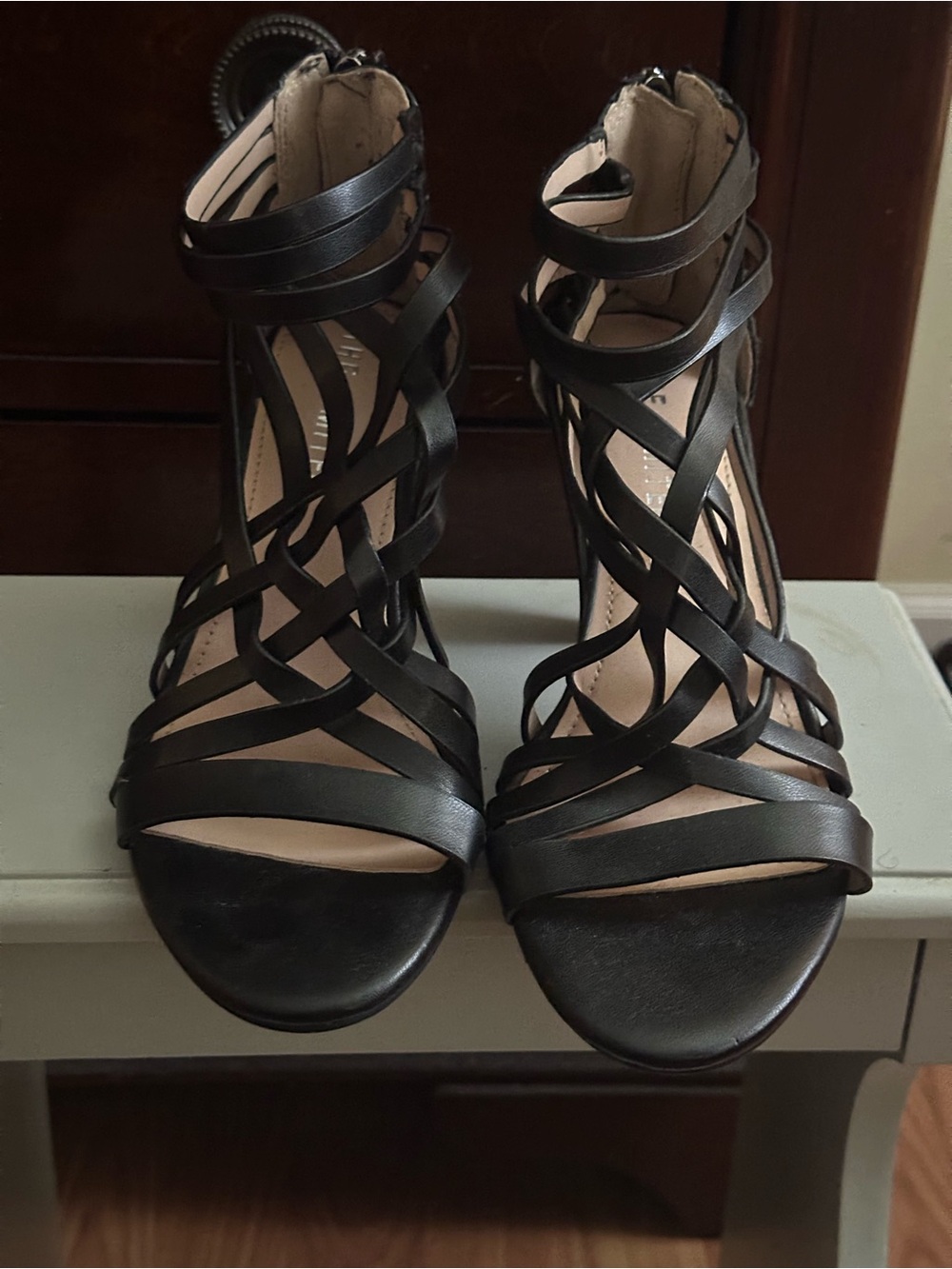 THE LIMITED Adonna Black  Caged Strappy Heel Sandals